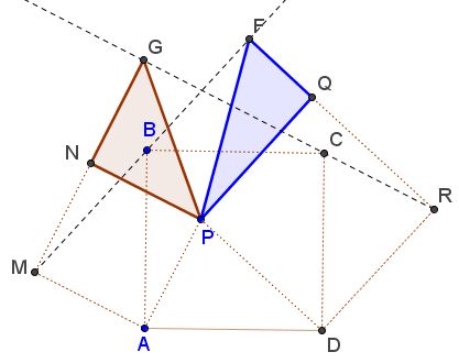 Areas in Three Squares - step 2