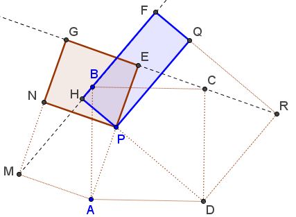 Areas in Three Squares - step 3
