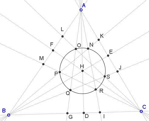 three isosceles triangles, labeling