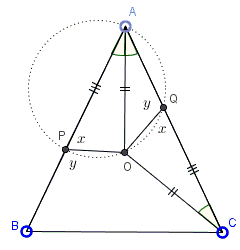 Circle in isosceles triangle, Problem 2 from Ireland MO 2006, solution #5