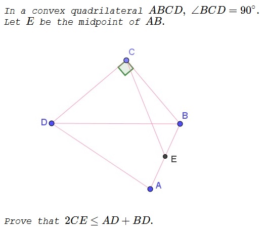 An Inequality in a Convex Quadrilateral, problem