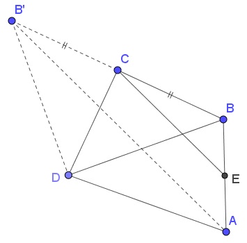 An Inequality in a Convex Quadrilateral, proof 3