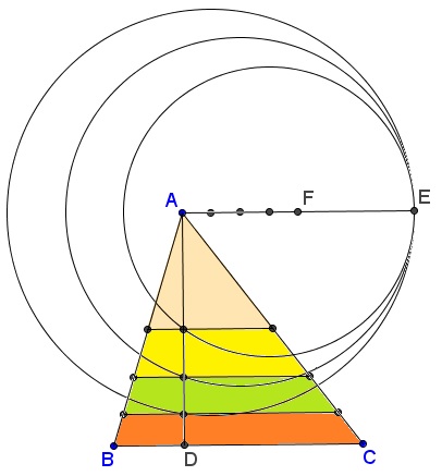 Divide Triangle by Lines Parallel to Base - problem