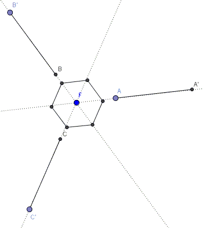 A hexagon in Fermat's segments