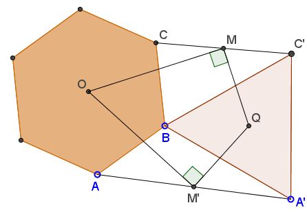Regular Hexagon and Triangle Joined at Vertex