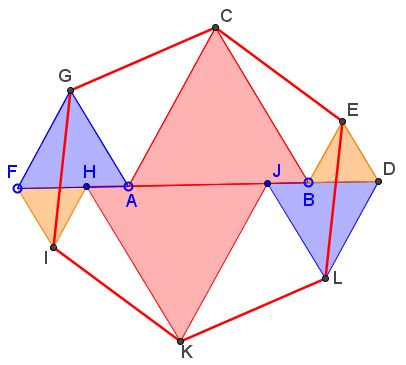 regular hexagon on a straight line, problem
