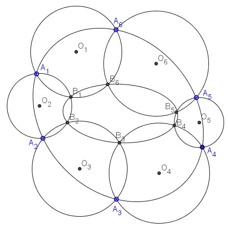 a chain of six intersecting circle - problem