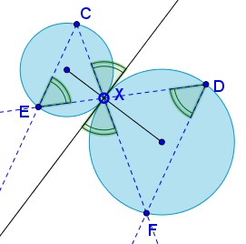 A Rectangle in Three Circles by Hirotaka Ebisui, proof of lemma