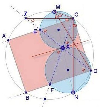 A Rectangle in Three Circles by Hirotaka Ebisui, proof #3