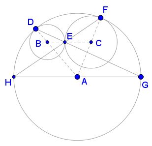 Homothety in Three Tangent Circles, solution 1