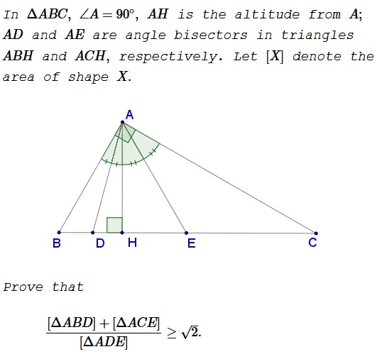 An Area Inequality in Right Triangle, problem