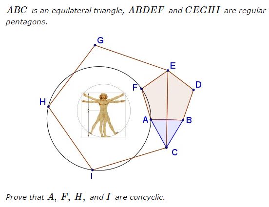 K. Knop's Problem with Two Regular Pentagons And an Equilateral Triangle, problem