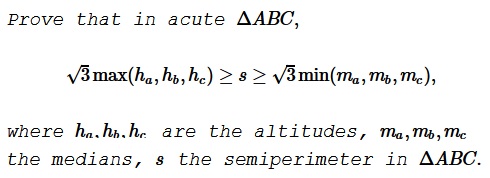 An Inequality with Altitudes and Medians