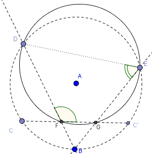 Midpoint of an arc and concyclic points - solution