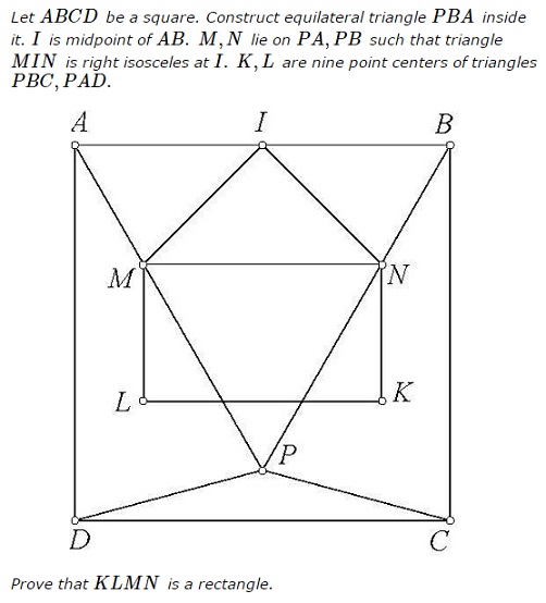 Nine Point Center in Square with rect, problem