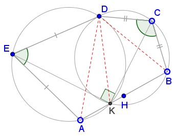 A Problem in Pentagon with Supplementary Angles, solution, part 1-2