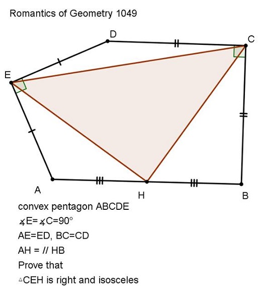 A Problem in Pentagon with Right Angles, source
