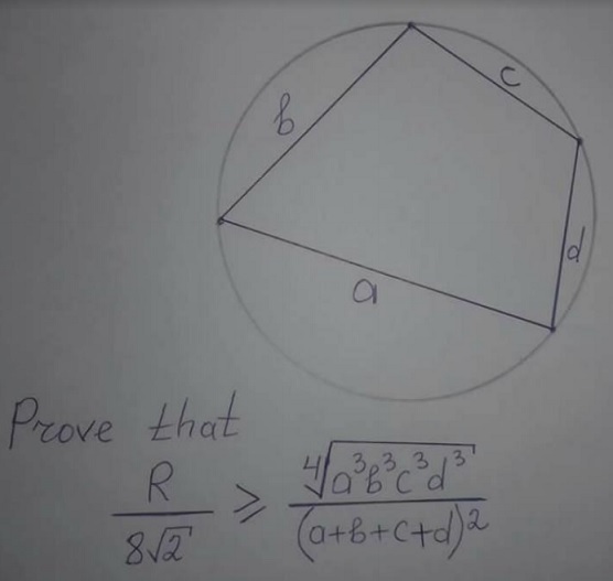An Inequality in Cyclic Quadrilateral, source