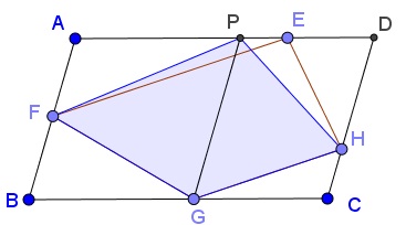 Quadrlateral Inscribed into Parallelogram, proof, part 1