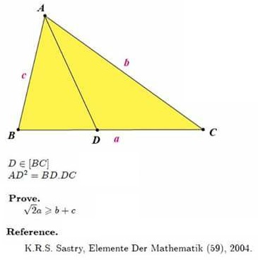 An Inequality in Triangle with a Constraint , illustration