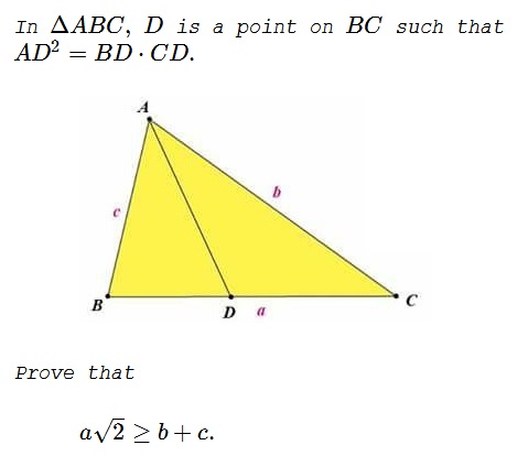 An Inequality in Triangle with a Constraint , problem