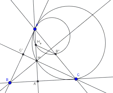 Seven equal circles in a triangle - solution