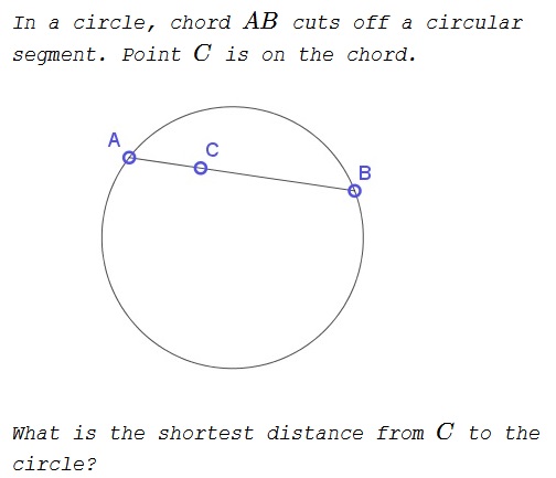 The Shortest Distance in a Circular Segment, problem