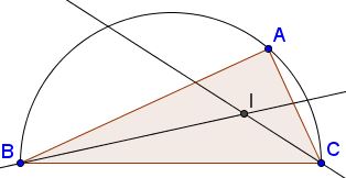 Proportions and the incenter - semicircle