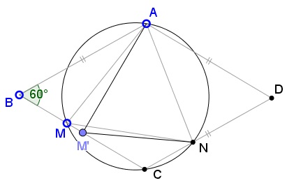 A Triangle in a Rhombus with a 60 Degrees Angle, proof, #1