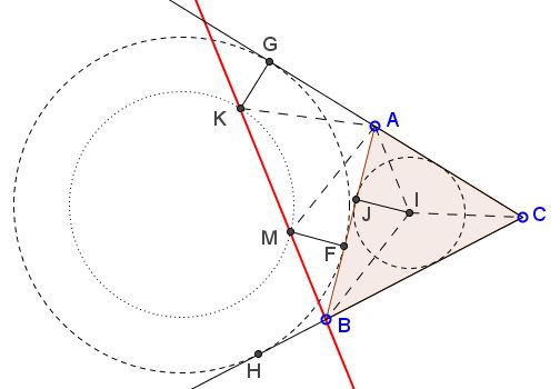 Shifted by the Inradius Tangent Collinearities - solution
