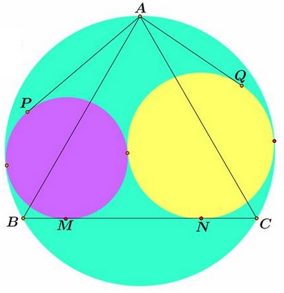 Tangent Curiosity in Equilateral Triangle - problem