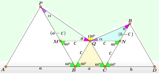 A Problem with Three Equilateral Triangles, solution 2