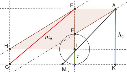 Construct Triangle from Altitude, Median and Inradius - analysis