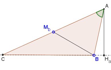 Construct Triangle by Angle, Altitude and Median - problem