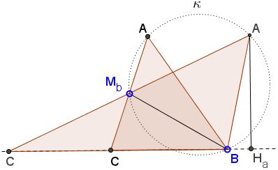 Construct Triangle by Angle, Altitude and Median - two solutions