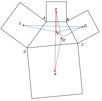 Van Aubel's Theorem for Quadrilaterals, proof, 1