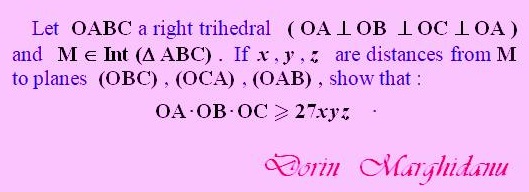 Volume Inequality in Tetrahedron, problem