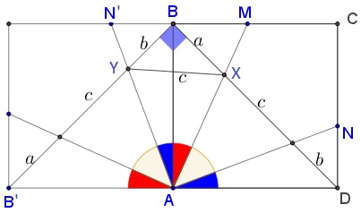 Square, 45 Degrees Angle and Pythagoras' Look-alike - solution