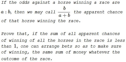 Odds and Chances in Horse Race Betting