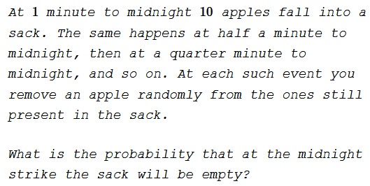 Probability a la Tristram Shandy, problem