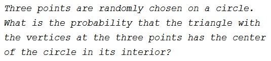 Three Random Points on a Circle