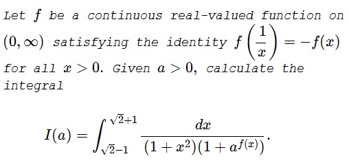 A Simple  Integral of a Peculiar Function