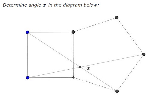 An Angle in Square Conjoint with Regular Pentagon, problem