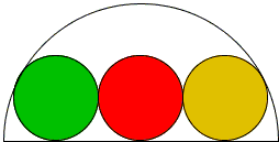 three equal circles in a semicircle