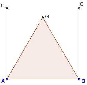 Fold square into equilateral triangle - step 1