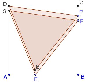 Fold square into equilateral triangle - step 4