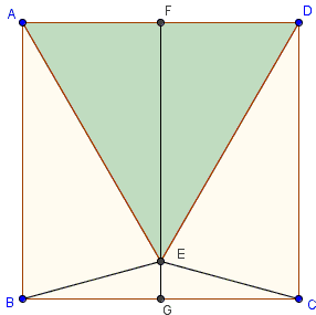 Equilateral triangle in a square and 15 degrees angle