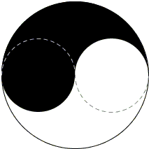 Yin and Yang: bisecting the two. Solution #4