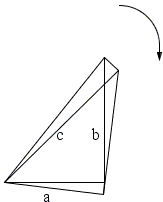 right triangle rotates around one of its acute vertices