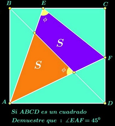 angle of 45 degrees in square, original